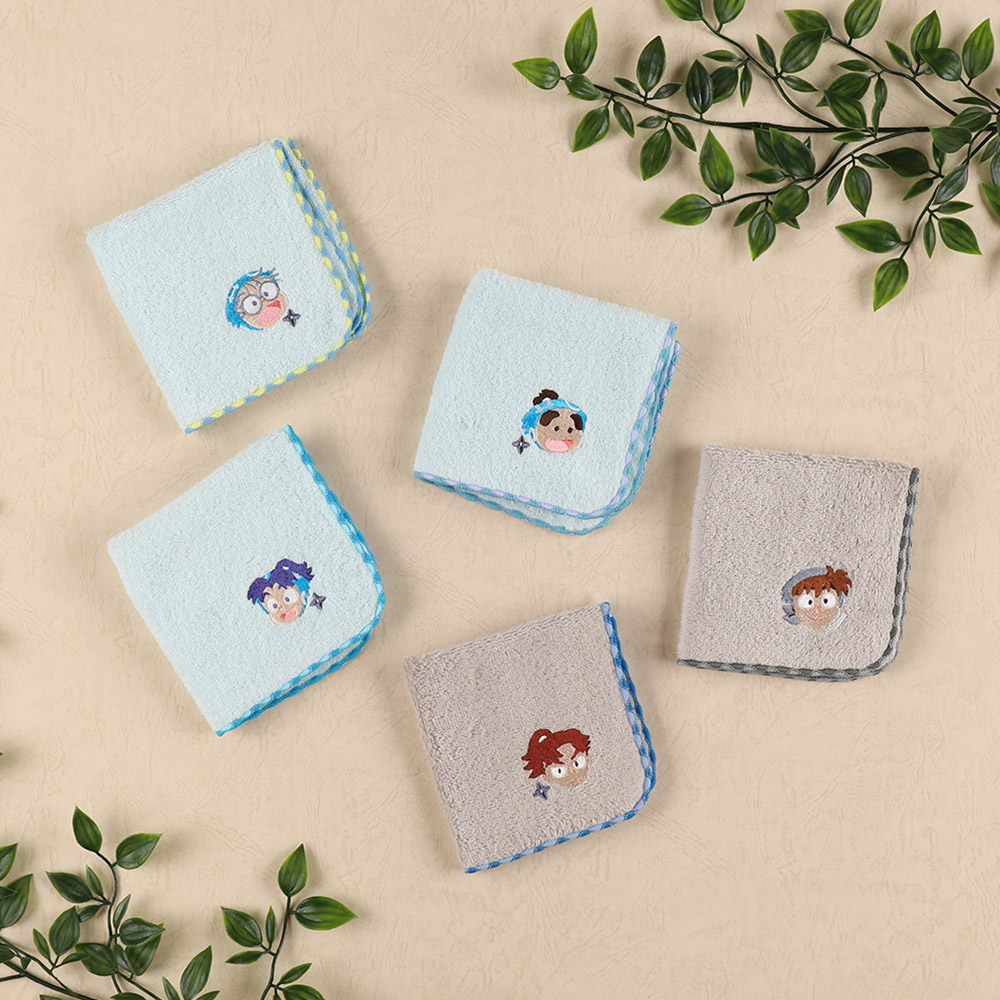 【匿名配送】忍たま乱太郎 刺繍ミニタオル ハンカチ 六年生　全員　まとめて 忍たま乱太郎 刺繍ミニタオル ハンカチ 摂津のきり丸 土井半助