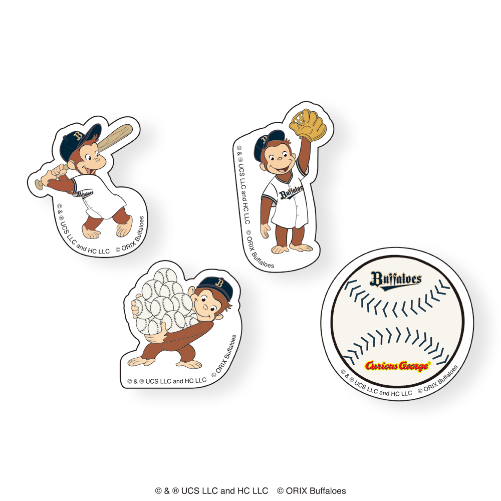おさるのジョージ ステッカー バファローズ| NHK キャラクターショップ