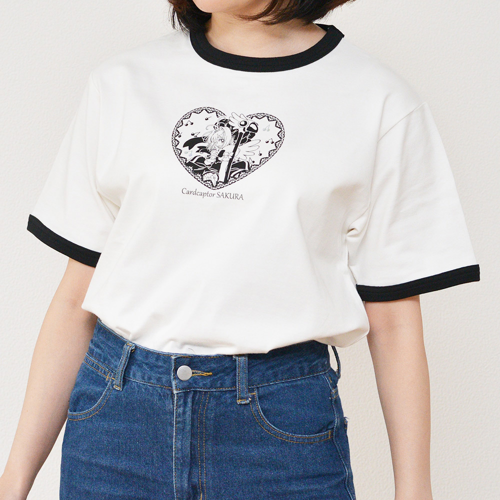 リンカブル　フレアタグTシャツ(ホワイト×ブラック) カードキャプターさくら リンガーTシャツ ブラック | NHK