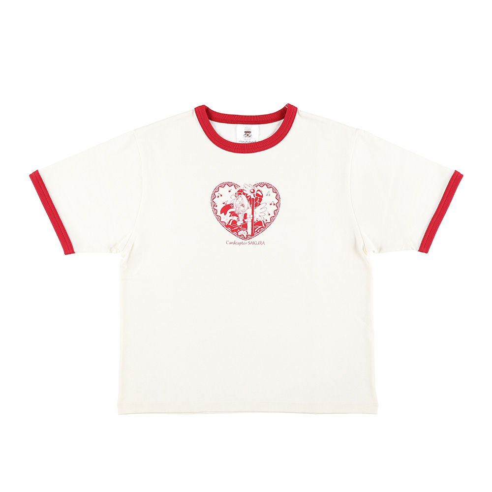 送料無料 日本 カードキャプターさくら リンガーTシャツ レッド Tシャツ・アパレル